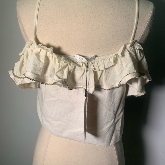 ZARA NWT Women's Cream Off-Shoulder Ruffle Top Size M ref 4770/308 boho festival - Picture 6 of 11